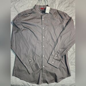 Saks Fifth Avenue Men's XL Dress Shirt Dark Gray Long Sleeve NWT